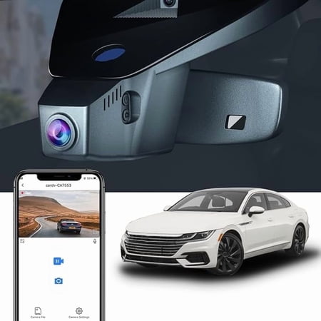 Fitcamx 4K Dash Cam Suitable for VW Arteon 2019-2024 SE SEL Premium R-line 4motion, Integrated Look, Built-in WiFi & APP, Parking Sensor, 64GB Card