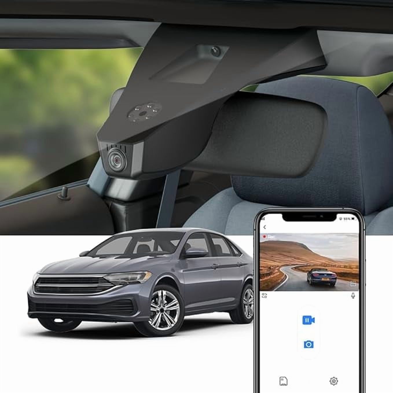 Fitcamx 4K Dashcam Voor VW Tiguan 2018-2024 – OEM-stijl, Plug & Play, Ingebouwde WiFi En 64GB Kaart