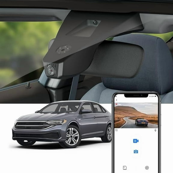 Fitcamx 4K Dash Cam Suitable for Volkswagen Jetta 2019-2025 1.4T 1.5T Sport S R-line SE SEL (HD2-6108), OEM Look, WiFi & APP, Parking Sensor, Plug & Play, 64GB Card