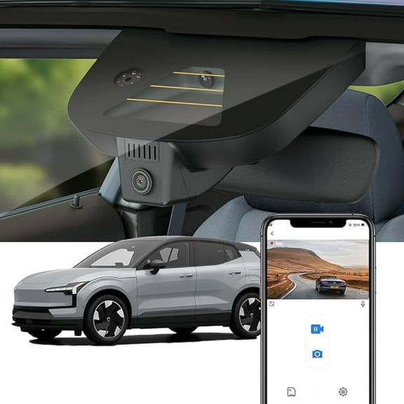 Fitcamx 4K Dash Cam Suitable for Volvo EX30 2025 2026 Twin Single Motor AWD RWD, Integrated OEM Style, UHD 2160P Video, Built-in WiFi & APP, Loop Recording, G-Sensor, Plug & Play, 64GB Card