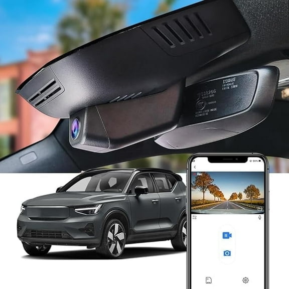 Fitcamx 4K Dash Cam Suitable for Volvo EX40 2024 -2026 Core Ultra Ultimate Plus XC40 Recharge, OEM Factory Look, Built-in WiFi & APP, Plug & Play, 64GB Card