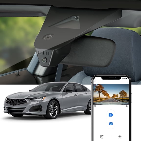 Fitcamx 4K Dash Cam Suitable for Acura TLX 2024-2025 & TLX Type S (HD2-D6430), OEM Factory Look, Built-in WIFI & APP, Easy to Install, 64GB Card