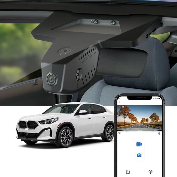 Fitcamx 4K Dash Cam Suitable for BMW X2 2024-2026 Xdrive28i M35i Sports (HD2-6576/U10), OEM Factory Look, Plug & Play, 64GB Card