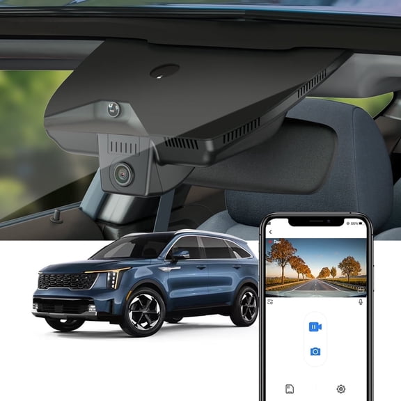 Fitcamx 4K Dash Cam Suitable for Kia Sorento 2024 2025 (Part No#P2500), OEM Factory Look, Built-in WiFi & APP, Easy to Install, 64GB Card