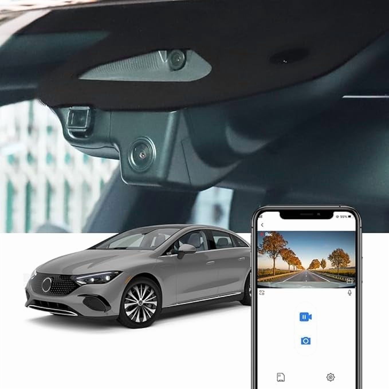 Fitcamx 4K Dash Cam For Mercedes S-Class 2013-2020 - OEM Look, WiFi, Loop Recording, 64GB Card