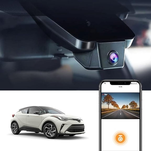 Fitcamx 4K Dash Cam Suitable for Toyota C-HR 2017 2018 2019 2020 LE Limited XLE Premium (Model A), OEM Factory Look, 64GB Card