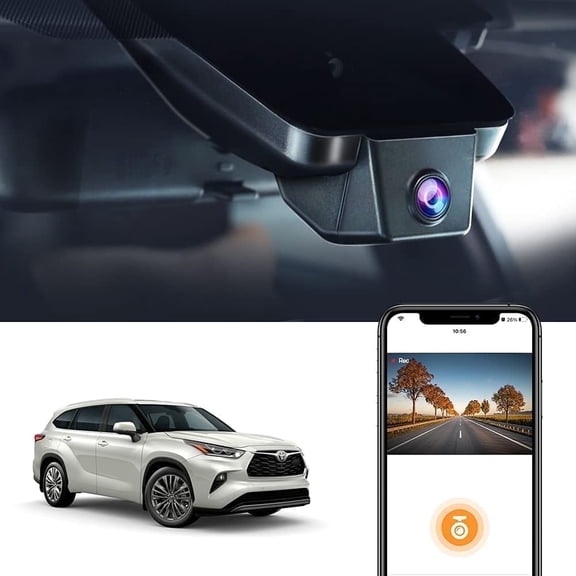 Fitcamx 4K Dash Cam Suitable for Toyota Highlander 2020-2026 LE Limited L XLE XSE Platinum UX70 (Gen4), OEM Look, Plug & Play, 64GB Card