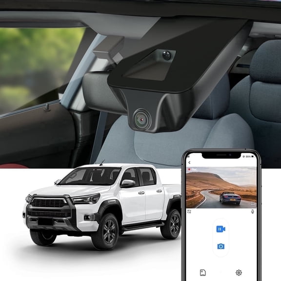 Fitcamx 4K Dash Cam Suitable for Toyota Hilux Fortuner 2020-2026, OEM Look, Plug & Play, 64GB