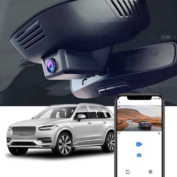 Fitcamx 4K Dash Cam for Volvo XC90 2023-2027 (Model B), OEM Look, Night Vision, Plug & Play, 64GB