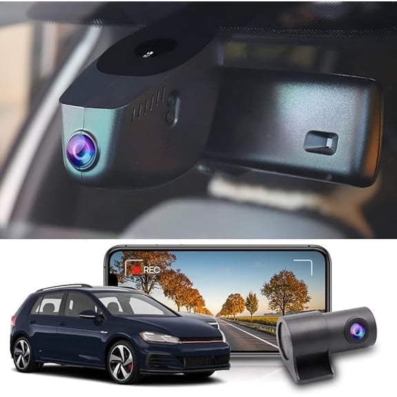 Fitcamx 4K Dual Dash Cam for 2015-2025 VW Golf GTI R S Sport Hatchback SE TSI 1.4T MK7/7.5/8 (Model A), OEM Style, Front 4K+Rear 1080P Resolution, WiFi & APP, Parking Mode, 128GB Card