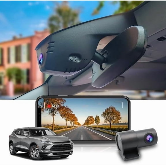 Fitcamx 4K Dual Dash Cam for 2019-2024 Chevy Blazer & Blazer EV RS LT Premier (HD2-9808, Has Vents), OEM Look, Front 2160P+Rear 1080P Resolution, WiFi & APP, 128GB Card