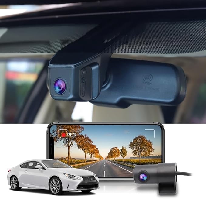 Fitcamx 4K Dash Cam Compatible with Lexus is 2017-2025 IS350 IS300 AWD IS200t F Sport, OEM Factory Look, 2160P UHD Video, Built-in WiFi & APP, Loop Recording, G-Sensor, Plug & Play
