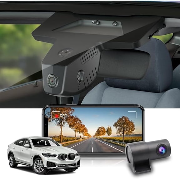 Fitcamx 4K Dual Dash Cam Adapts for BMW X6 2015-2019 Sdrive35i 40i Xdrive50i M50i F16 (HD2-6102), Front 2160P+Rear 1080P Video, 128GB Card