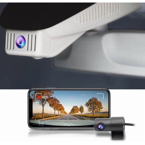 Fitcamx 4K Dual Dash Cam Suitable for Mercedes-Benz GLC & C Class 300 (Model 6635)(Black), OEM Style, Front 2160P+Rear 1080P Resolution, WiFi & APP, 128GB Card