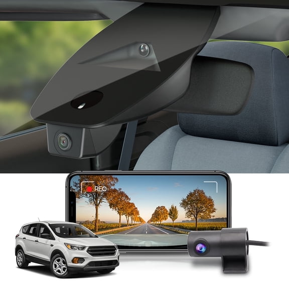 Fitcamx 4K Dual Dash Cam Suitable for Ford Escape 2017-2019,HD2-D1220, OEM Style, WiFi & APP, 128GB Card
