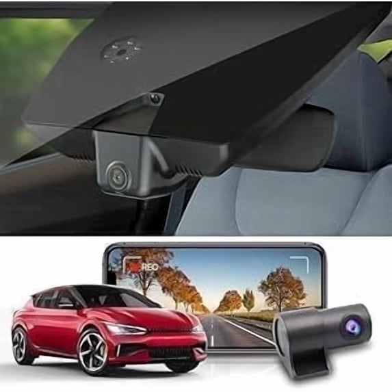 Fitcamx 4K Front & 1080P Rear Dash Cam for Kia EV6 2022-2025, OEM WiFi, Night Vision, Loop Recording, G-Sensor, 128GB