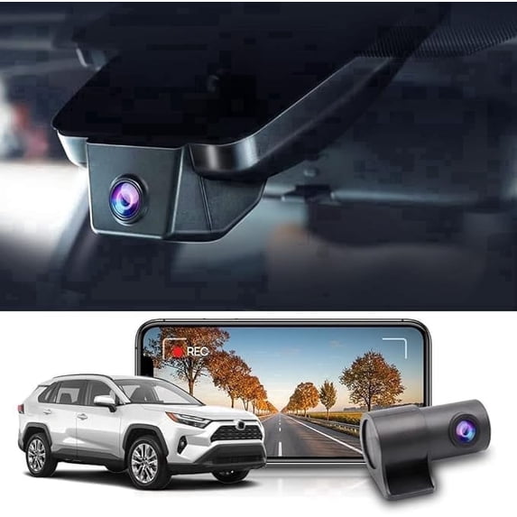 Fitcamx 4K Front & 1080P Rear Dash Cam for Toyota RAV4 2022-2025 (Vent Hole), OEM Look WiFi, Night Vision, Loop Recording, 128GB