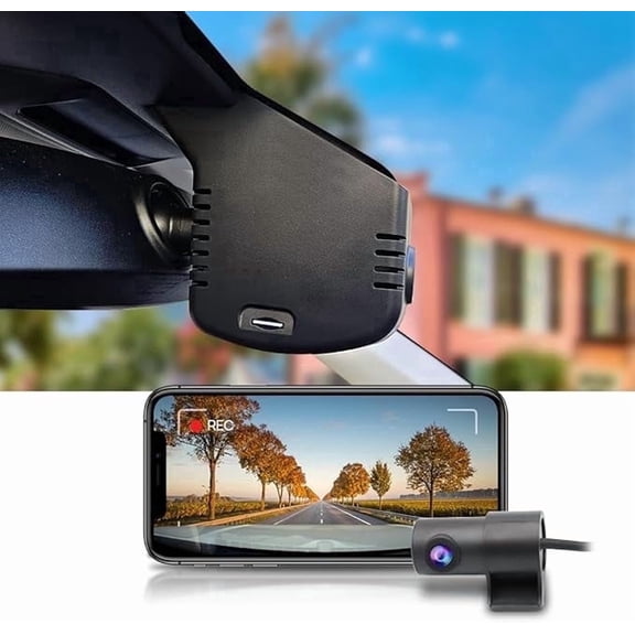 Fitcamx 4K Front & 1080P Rear Dash Cam for VW Tiguan 2024-2026 (HD2-6766), OEM Look WiFi, Night Vision, Loop Recording, 128GB