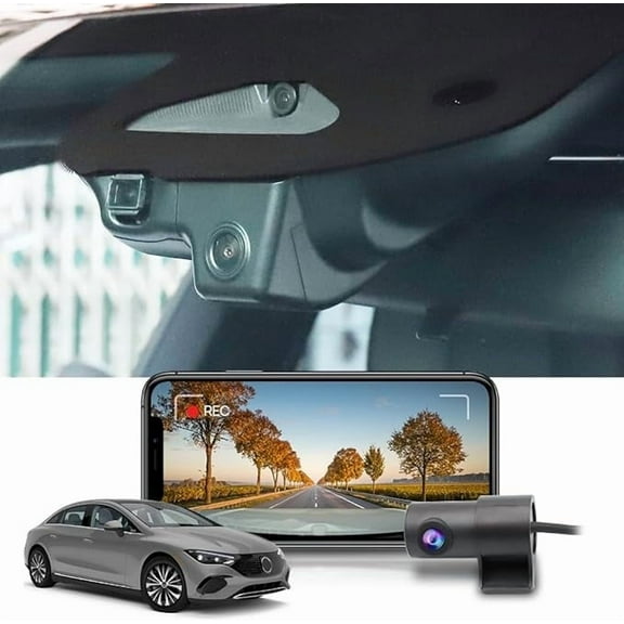 Fitcamx Dual 2160P+1080P Dash Cam Suitable for Mercedes-Benz EQE Sedan 2023-2025 EQE 350 500 (HD2-6632), 128GB Card
