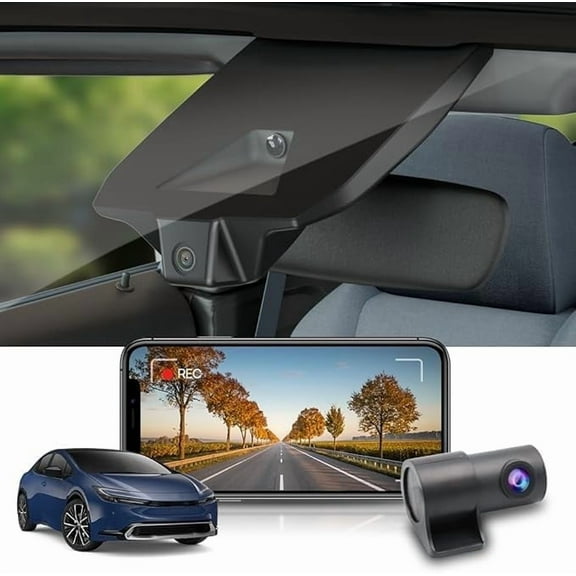 Fitcamx Dual 2160P+Rear 1080P Dash Cam for 2023-2026 Toyota Prius LE XLE Limited (XW60), OEM Factory Look, WiFi Connect & APP, 128GB Card