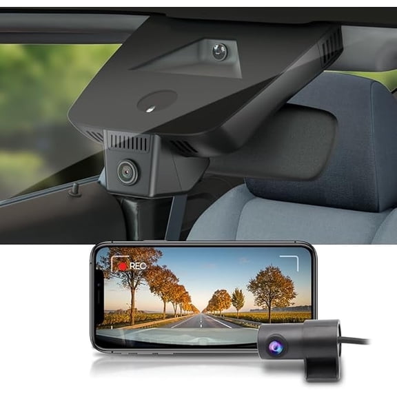 Fitcamx Dual 4K+1080P Dash Cam Adapts for GMC Acadia 2024-2026 Elevation AT4 Denali (HD2-D5300), 128GB Card