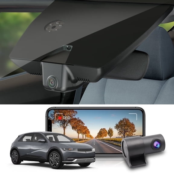 Fitcamx 4K Front & 1080P Rear Dash Cam for IONIQ 5 2022-2024 (6 Vents, HD2-Gi000), OEM Look WiFi, Night Vision, 128GB