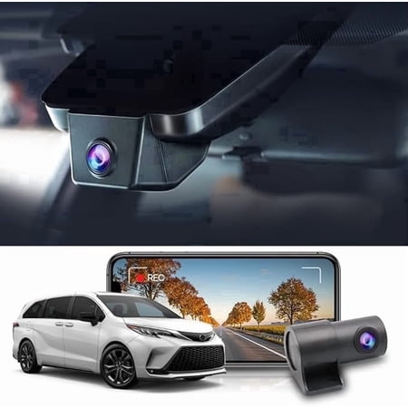 Fitcamx Dual Dash Cam Front & Rear for 2021-2026 Toyota Sienna XL40, OEM 4K+1080P WiFi, Night Vision, G-Sensor, 128GB