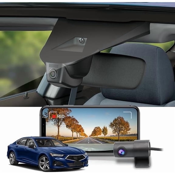 Fitcamx Front 2160P+Rear 1080P Dash Cam Adapts for Acura TLX 2021-2023 & TLX Type S, OEM Look, Dual HD Video, Built-in WiFi & APP, Loop Recording, G-Sensor, Night Vision, Easy to Set, 128GB Card