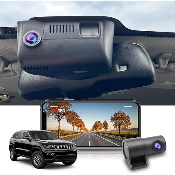 Fitcamx Front 4K+Rear 1080P Dash Cam for 2014-2025 Jeep Grand Cherokee Summit Overland Limited Sterling Edition Laredo Altitude (HD2-D6000), OEM Look, 128GB