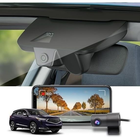 Fitcamx Front 4K+Rear 1080P Dash Cam for 2019-2025 Acura RDX (HD2-D4151), OEM Factory Look, Built-in WiFi & APP, 128GB Card