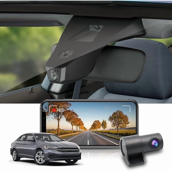 Fitcamx Front 4K+Rear 1080P Dash Cam for 2019-2026 VW Jetta 1.4T 1.5T Sport S R-line SE SEL (HD2-68437), OEM Style, Built-in WiFi&APP, Parking Sensor, 128GB