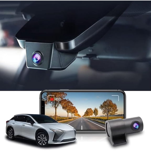 Fitcamx Front 4K+Rear 1080P Dash Cam for 2023-2026 Lexus RZ 450e Premium Luxury, Integrated OEM Style, Built-in WiFi & APP, 128GB Card