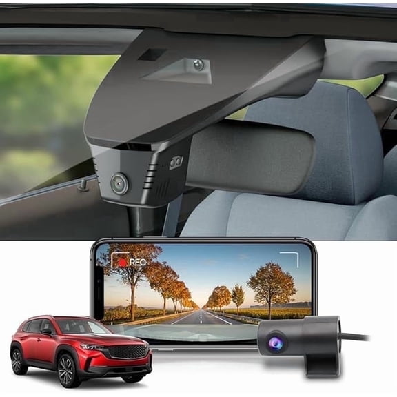 Fitcamx Dash Cam Front and Rear for Mazda CX-50 2025 2026 (HD2-6607) with Sunroof, 4K+1080P, OEM Look, WiFi APP, Parking Mode, 128GB Card