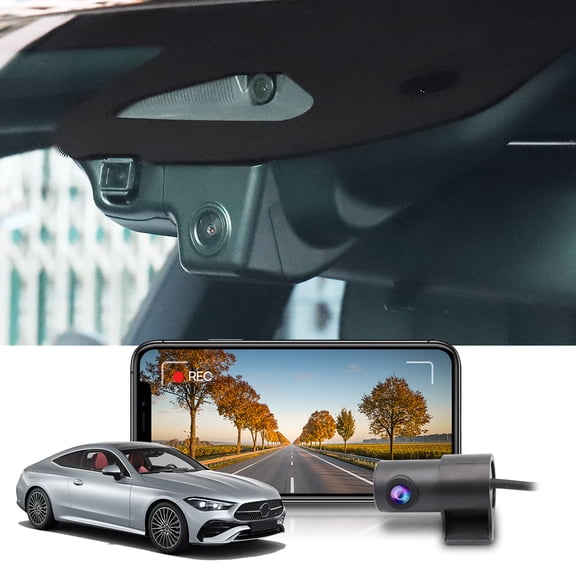 Fitcamx Front 4K+Rear 1080P Dash Cam Adapts for Mercedes-Benz CLE 2023-2026 Cabriolet (HD2-6718) C236, Integrated OEM Look, Dual HD Video, Easy to Use, 128GB Card