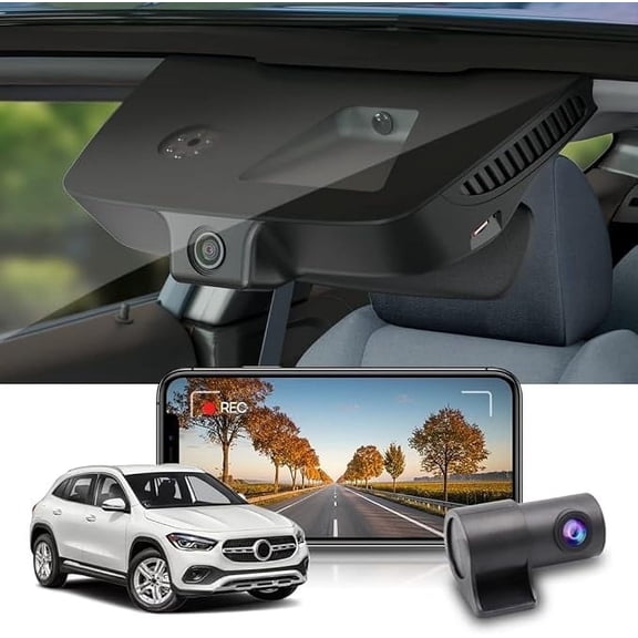 Fitcamx Front 4K+Rear 1080P Dash Cam Adapts for Mercedes-Benz GLA 250 2015-2023 H247 X156 (HD2-1168), OEM Style, WiFi Connect & APP, 128GB Card