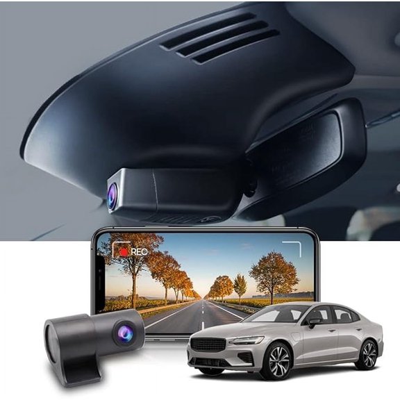 Fitcamx Front 4K and Rear 1080P Dash Cam Adapts for Volvo S60 V60 2019 2020 2021 2022 T5 T6 T8 B5, OEM Factory Style, 128GB Card