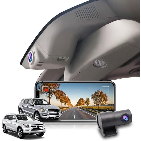 Fitcamx Front 4K+Rear 1080P Dash Cam Adapts for Benz GL 350 450 550 2013-2016 X166 & ML 250 350 400 550 2012-2015 W166 (HD2-6008), 128GB Card
