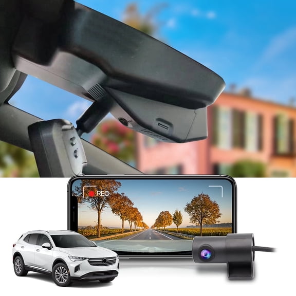 Fitcamx Front 4K+Rear 1080P Dash Cam Adapts for Buick Envision 2021-2023 (HD2-6287), OEM Factory Look, Easy to Operate, 128GB Card