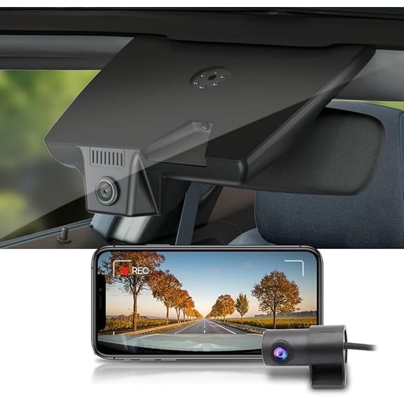 Fitcamx Front 4K+Rear 1080P Dash Cam Adapts for Hyundai Sonata 2020-2023 & Hybrid (Part No#L1000), 128GB Card