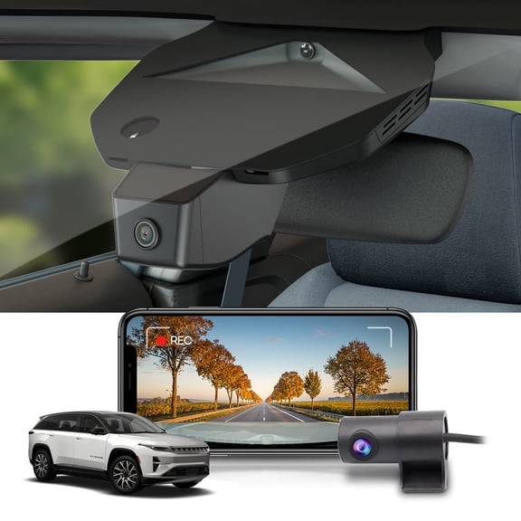 Fitcamx Front 4K+Rear 1080P Dash Cam Adapts for Jeep Wagoneer S 2025-2026 (HD2-D9200) & Grand Wagoneer L, OEM Look, Easy to Use, 128GB Card