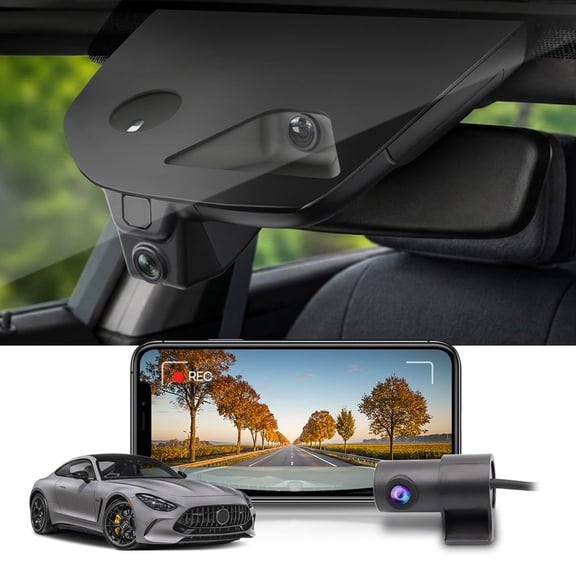Fitcamx Front 4K+Rear 1080P Dash Cam Adapts for Mercedes Benz AMG GT 43 53 55 63 2024-2026,Dual HD Video, WiFi & APP, 128GB Card