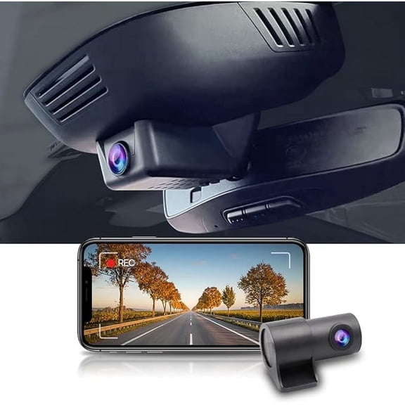 Fitcamx Front 4K+Rear 1080P Dash Cam Adapts for Volvo C40 Recharge 2022 - 2026, OEM Style, WiFi Connect & APP, 128GB Card