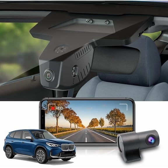 Fitcamx Front 4K+Rear 1080P Dash Cam Suitable for 2023-2026 BMW X1 Xdrive28i (U11), Integrated OEM Look, Built-in WiFi & APP, 128GB MicroSD Card