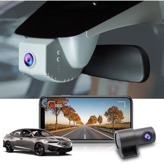Fitcamx Front 4K+Rear 1080P Dash Cam Suitable for Acura Integra 2023 - 2026 (Black), OEM Look, WiFi & APP, 128GB Card