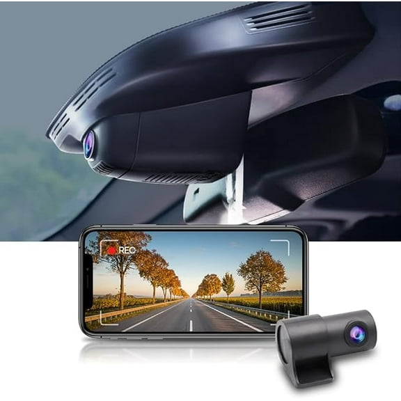 Fitcamx Front 4K+Rear 1080P Dash Cam Suitable for Alfa Romeo Giulia & Stelvio 2017-2024, Integrated OEM Look, WiFi & APP, Dual HD Video, Loop Recording, Parking Mode, Easy to Set, 128GB Card