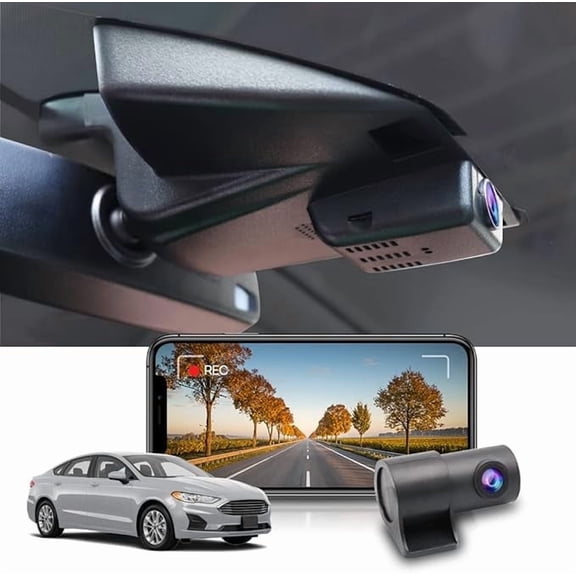 Fitcamx Front 4K and Rear 1080P Dash Cam Suitable for Ford Fusion 2013-2020 Sport S SEL Titanium Platinum SE Hybrid, Integrated OEM Look, Dual Loop Recording WiFi, G-Sensor, Easy to Set, 128GB Card