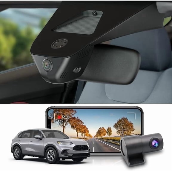 FITCAMX 4K Front & 1080P Rear Dash Cam for Honda HR-V 2023-2027 with WiFi, App, 128GB Card