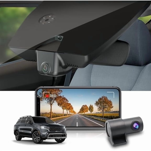 Fitcamx Front 4K+Rear 1080P Dash Cam Suitable for Kia Sorento 2021 2022 2023 EX LX Hybrid X-Line S (Part No#R5000), OEM Style, 128GB Card