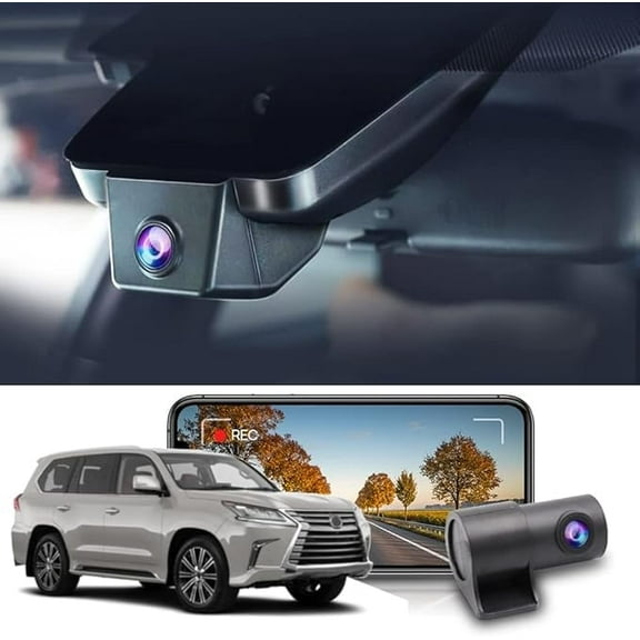 Fitcamx Front 4K and Rear 1080P Dash Cam Suitable for Lexus LX 570 2017 2018 2019 2020 2021 Gen3 (J200), Integrated OEM Style, 128GB Card