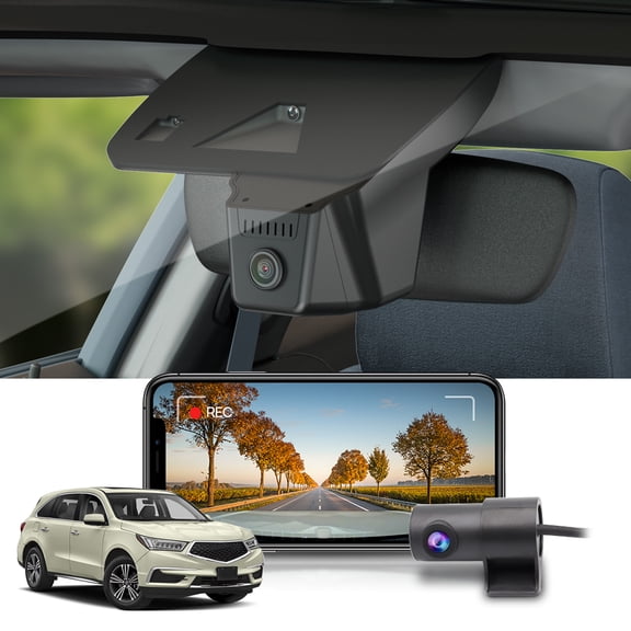 Fitcamx Front 4K+Rear 1080P Dash Cam Suitable for Acura MDX 2016-2021, OEM Look, WIFI&APP, 128GB Card